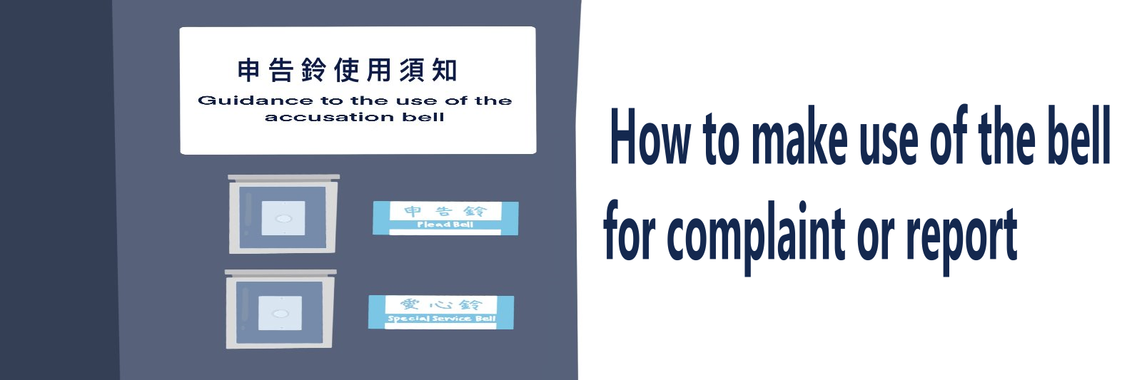 How to make use of the bell for complaint or report